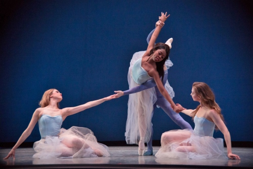 (L-R) Cara Hansvick, Colin Ellis, Imani Sailers and Raffaella Stroik in George Balanchine's 'Serenade.'